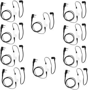 10X 2 Pin Noodle Style Earbud Headphone K Plug Earpiece Headset For Baofeng Uv5r Bf-888S Uv5r Radio Black Wire