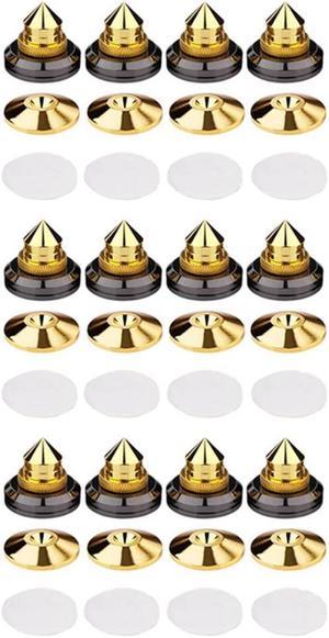 12X Gold Speaker Spike With Floor Discs Stand Foot Isolation Spikes Professional Speaker Accessories