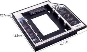 CHIPAL  deuxième caddie de disque dur universel, 12.7mm SATA 3.0 pour 2.5 pouces, boîtier de disque dur avec pour ordinateur portable