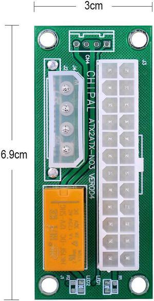 CHIPAL  convertisseur adaptateur de câble de démarreur de synchronisation, ATX 24 broches à 4 broches, double alimentation PSU, 10 pièces