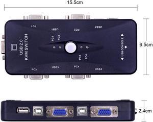 CHIPAL  interrupteur manuel 4 ports USB 100 KVM, 2.0x1920 VGA SVGA, pour clavier, souris, imprimante, moniteur, 1440 pièces