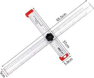 Règle d'angle pour le travail du bois, 600mm, type T, règle de traçage, jauge de marquage de dessin de ligne en alliage d'aluminium, bricolage, outils de mesure