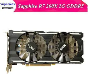 Sapphire  carte graphique R7 260X 2G GDDR5 d'occasion, version platine, pour ordinateur de bureau, série PCI-E R7 200