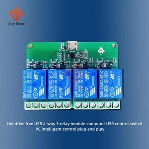 HID Drive Micro USB 4 Channel 5V Relay Module Interface LED Indicator 5V 4 Way 10A/250VAC 10A/30VDC Relay For Arduino