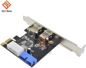 USB 3.0 PCI-E Expansion Card Adapter External 2 Ports PCI Express USB 3.0 Hub Internal With 4-Pin & 20 Pin Control Card Adapter