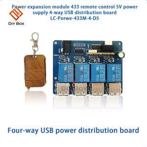 Power Expansion Module 433 Remote Control 5V Power Supply 4-way USB Distribution Board Power Supply Hub