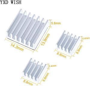 Ensemble de dissipateurs thermiques adhésifs en aluminium, radiateur pour refroidissement Raspberry Pi 2 B, 30 pièces