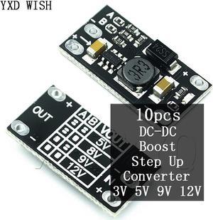 Module de tension électronique, 10 pièces, DC-DC modules d'alimentation, DC 5V/8V/9V/12V, 1,5 a, indicateur LED, panneau élévateur, bricolage