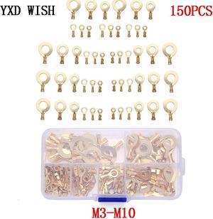 Kit d'assortiment de bagues M3/M4/M5/M6/M8/M10, 150 pièces, anneaux, yeux, bornes à sertir en cuivre, connecteur de fil Non isolé, Diy