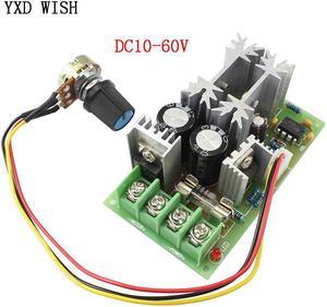 PWM DC moteur régulateur de vitesse commutateur DC 20A régulateur de tension de courant 10-60V PWM Module d'entraînement haute puissance 60A 12V 24V 36V 48V