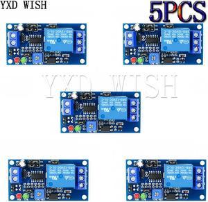 Kit de bricolage de relais de retardement de temps DC 12 V, 5 pièces, Module de relais d'activation/désactivation, carte de commutation avec minuterie DC 12 V Volt