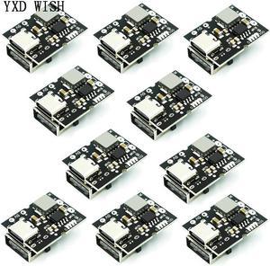 Kit de chargeur de batterie au Lithium, 10 pièces, USB type-c 5V 2A, booster convertisseur, Module d'alimentation, panneau de Protection, affichage LED, bricolage