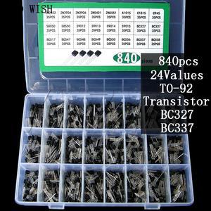 Kit d'assortiment de Transistors 24 valeurs TO-92, 840 pièces, BC327 BC337 BC547, Pack de Transistors PNP/NPN 2N2222 3904 3906 C945