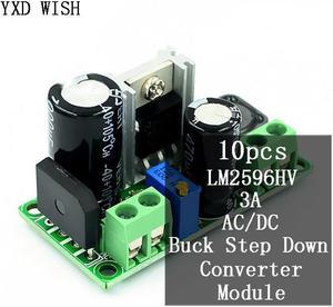 Module convertisseur abaisseur 3V 3.3V 5V 9V 12V 15V 24V AC/DC, 10 pièces, LM2596HV, alimentation 3A réglable, LM2596