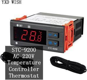 Contrôleur de température numérique STC-9200 AC 220V, avec fonction d'alarme de ventilateur de décongélation et de réfrigération