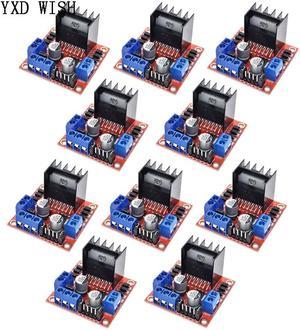 Module de commande de pilote de moteur L298N, 10 pièces, double pont H, panneau de commande de moteur pas à pas pour arduino