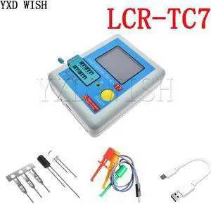 Testeur de Transistor T7, Triode de capacité de Diode TFT, LCR ESR mètre NPN PNP MOSFET IR multifonctionnel testeur multimètre LCR-T7