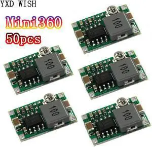 Mini Module d'avion RC Mini360, 50 pièces, convertisseur Buck, 2A, 360 V-23V à 1V-17V 17x11x4.75mm LM2596, Kit de bricolage