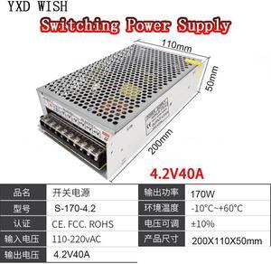 Alimentation LED AC110V-220V à DC 4.2V 40A, commutation, transformateur de Source pour chargeur de batterie au Lithium