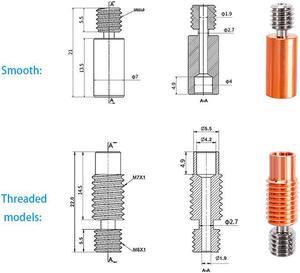 V6 Throat E3D Heat Break Bi-metal M6 M7 Thread For E3D V6 Hotend J-Head Prusa i3 MK3 Heater Block 1.75mm 3D Printer Parts