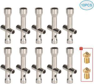 10PCS E3D V6 Nozzle Mini Spanner M2 M2.5 M3 M4 Screw Nut Hexagonal Cross Wrench Titanium Steel Maintenance 3D Printer Tool