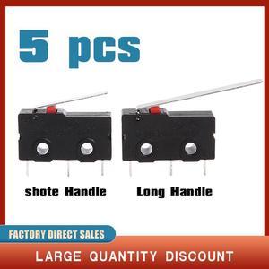 5Pcs Mini Micro Limit Switch NO NC 3 Pins PCB Terminals SPDT 5A 125V 250V 29mm Roller Arc lever Snap Action Push Microswitches