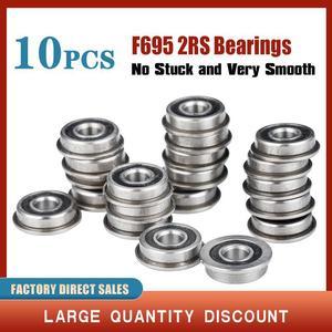 10 PCS VORON F695-2RS Bearing 5*13*4 mm ABEC-7 Flanged Miniature F695 RS Ball Bearings F695RS For Mobius 3.1 Voron 0/2.4 Printer