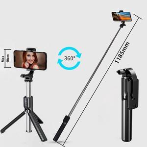 Trépied rotatif sans fil Bluetooth 360 perche  Selfie pour iphone 13 12 Samsung Huawei Xiaomi Smartphone obturateur  distance