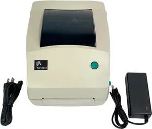 Ze bra TLP 2844 Thermal Transfer Label Printer 2844-10300-0011 USB, Bundle with AC Adapter