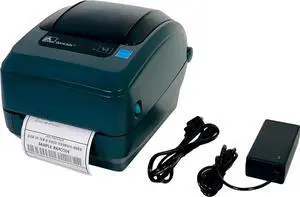 Ze bra GX430T Thermal Transfer Label Bar code Printer 300 dpi USB Serial Parallel GX43-102510-00GA, Bundle with AC Adapter