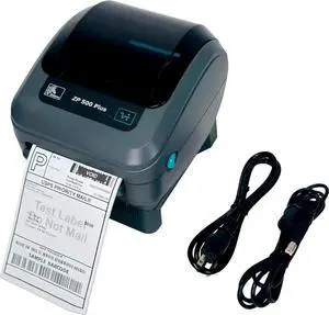Ze bra ZP500 Plus Portable Direct Thermal Label Printer USB Serial ZP500-0103-0020, Bundle with Power Cord and USB Cable
