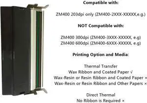 Print Head Printhead for Ze bra ZM400 Bar code Label Printer 203dpi 79800M