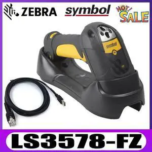 Ze,bra Sym,bol LS3578-FZ Wireless Handheld 1D Bar,code Scan,ner USB Kit With Cradle