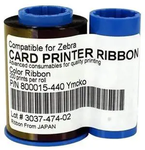 Compatible 800015-440 YMCKO Full Color Ribbon 200prints/Roll Ze bra ID Card Printer p320i p330i p420i P430I p520i