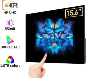 15.6inch 4K OLED portable monitor 10-points touchscreen UHD HDR400 550nits IPS monitor for laptops with type C