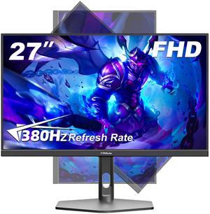 27 inch Gaming Monitor 380Hz, FHD 1080P Fast IPS 0.5ms, Frameless Computer Monitor, HDR Height/Pivot/Swivel/Tilt Adjustable Vertical Monitor, Support FreeSync, VESA, DP*2, HDMI*2