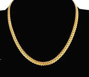 18K Yellow Gold-Plated 20-Inches Snake Herringbone Wide 5mm Unisex Chain Necklace Gift 18K Yellow Gold-Plated 20-Inches Snake Herringbone Wide 5mm Unisex Chain Necklace Gift