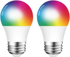 DOGAIN Smart Light Bulb E26 A15 RGB Color Changing Light Bulbs Compatible with Alexa Google Home 6W (40W Equivalent) Dimmable Multicolor WiFi LED Light Bulbs 500LM (Only 2.4GHz) 2 Pack