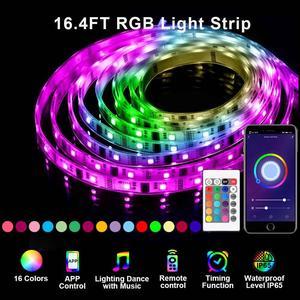 LED Strip Lights, HitLights 4 Pre-Cut 1ft/4ft Small Light Strips Dimmable,  RGB 5050 Color Changing LED Tape Light with Remote and UL-Listed Adapter