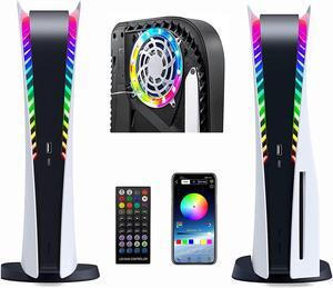 RGB LED light for PS5, 8-color 400-effect music synchronized color-changing light, suitable for Playstation 5 game console, 5050 RGB DIY decoration accessories, ring light controlled by APP or infrare
