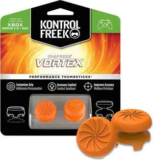 KontrolFreek FPS Freek Vortex for Xbox One and Xbox Series X/S Controller | Performance Thumbsticks | 1 High-Rise Convex, 1 Mid-Rise Concave | Orange