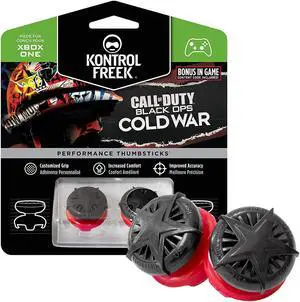 KontrolFreek Call of Duty: Vanguard Performance Thumbsticks for Xbox One and Xbox Series X/S | 2 High-Rise, Hybrid| Red/Black