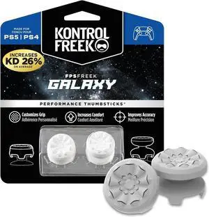 KontrolFreek FPS Freek Galaxy White for PS4 and PS5 | Performance Thumbsticks | 1 High-Rise, 1 Mid-Rise | white