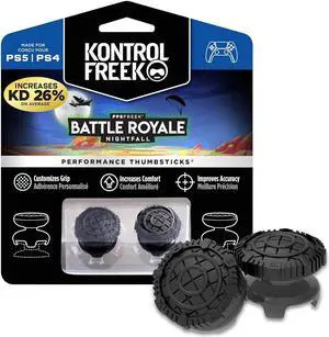 KontrolFreek FPS Freek Battle Royale Nightfall for PS4 and PS5 | Performance Thumbsticks | 2 High-Rise Convex Black