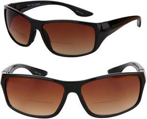 "The Driver" 2 Pair of Bifocal Sunglasses Featuring High Definition Amber Lenses +1.50 Black