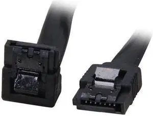 EN-Labs SATA 3 Cable,SATA3 SATA III 6Gb/s w/ latch Locking (90 Degree to 180 Degree) for Hard Drive Disk HDD / SSD - 6 inches - Black