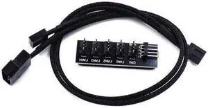 1 to 5 Ports 4 pin PWM Fan Hub Splitter - PWM Regulator 12V CPU Cooler / Case / Chasis Cooling Fan Power Cable Adapter Power By PSU Molex 4pin(12V ),40CM Power Cable included