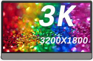 ZSCMALLS 3K Portable Monitor 3200x1800 Resolution 13.3 Inch Lightweight Dual Display USB C Computer Display with Mini HDMI Type-C,Built-in Speaker for Laptop PC Phone PS4 Xbox Mac Smart Cover Included