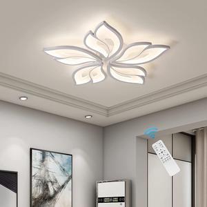 Modern Ceiling Light,23.6” Dimmable LED Chandelier Flush Mount Ceiling Lights,Remote Control Acrylic Leaf Ceiling Lamp Fixture for Living Room Dining Room Bedroom 60W