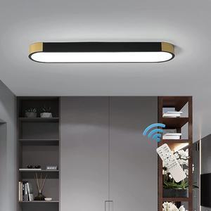 Garwarm Dimmable LED Ceiling Lights Modern Acrylic Linear LED Ceiling Lamp 2.3FT Semi Flush Mount Wraparound Shape Lighting Fixture with Remote Control for Kitchen Dining Living Room (24W/3000-6500K)